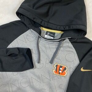 Nike NFL Cincinnati Bengals Therma-FIT Hoodie Pullover Thumbhole Sweatshirt S